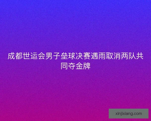 成都世运会男子垒球决赛遇雨取消两队共同夺金牌