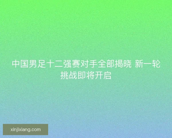 中国男足十二强赛对手全部揭晓 新一轮挑战即将开启 中国男足十二强赛对手全部揭晓 新一轮挑战即将开启